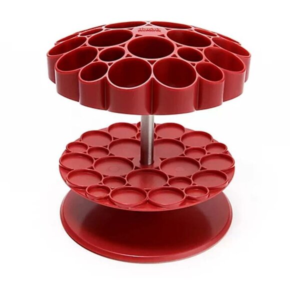 PERFECT! KUHN RIKON SPIN & REMOVE UTENSIL & TOOL CADDY IN RED - Picture 1 of 2